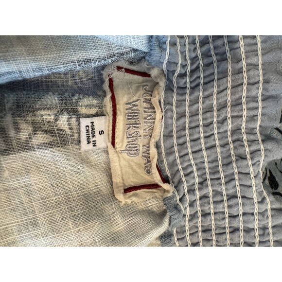 Johnny Was Casablanca Wide Leg Linen Patchwork Floral Pull-On Lounge Pants S - Picture 6 of 9